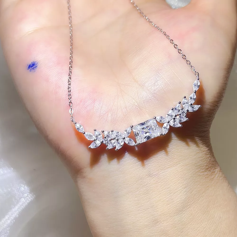 2 Carat 925 Sterling Silver Moissanite Necklace, image 2