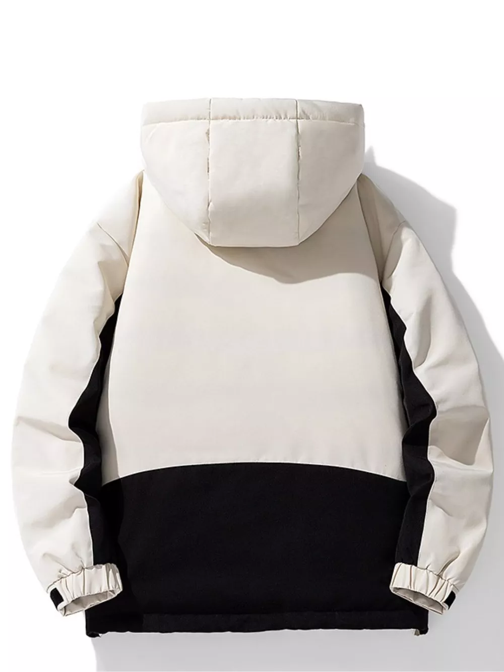 Men's Plus Size Hooded Color Block Padded Winter Coat, image 3