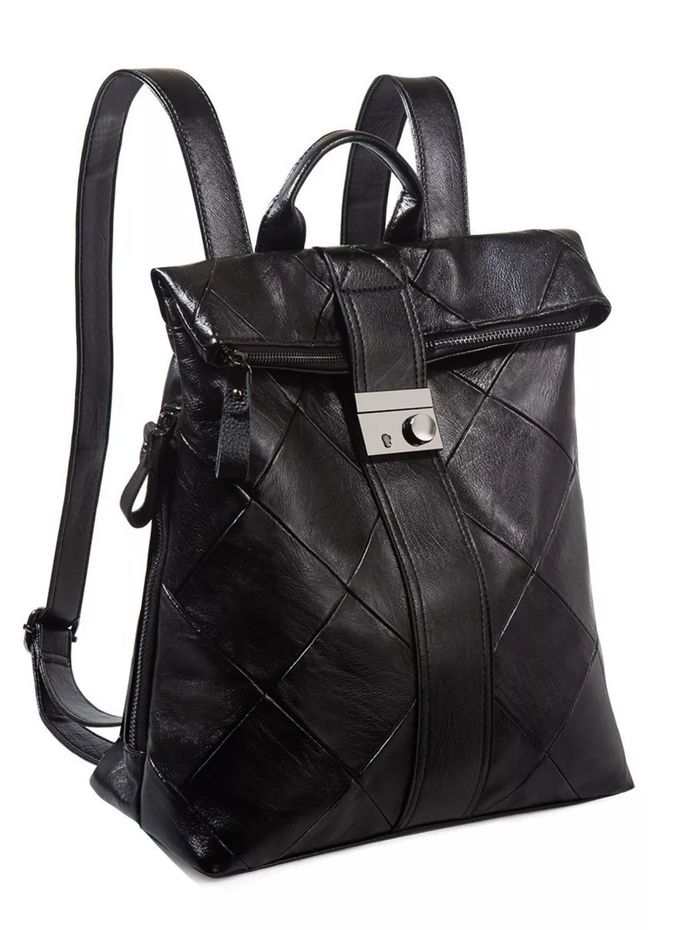 Quilted Leather Backpack Bag, image 4