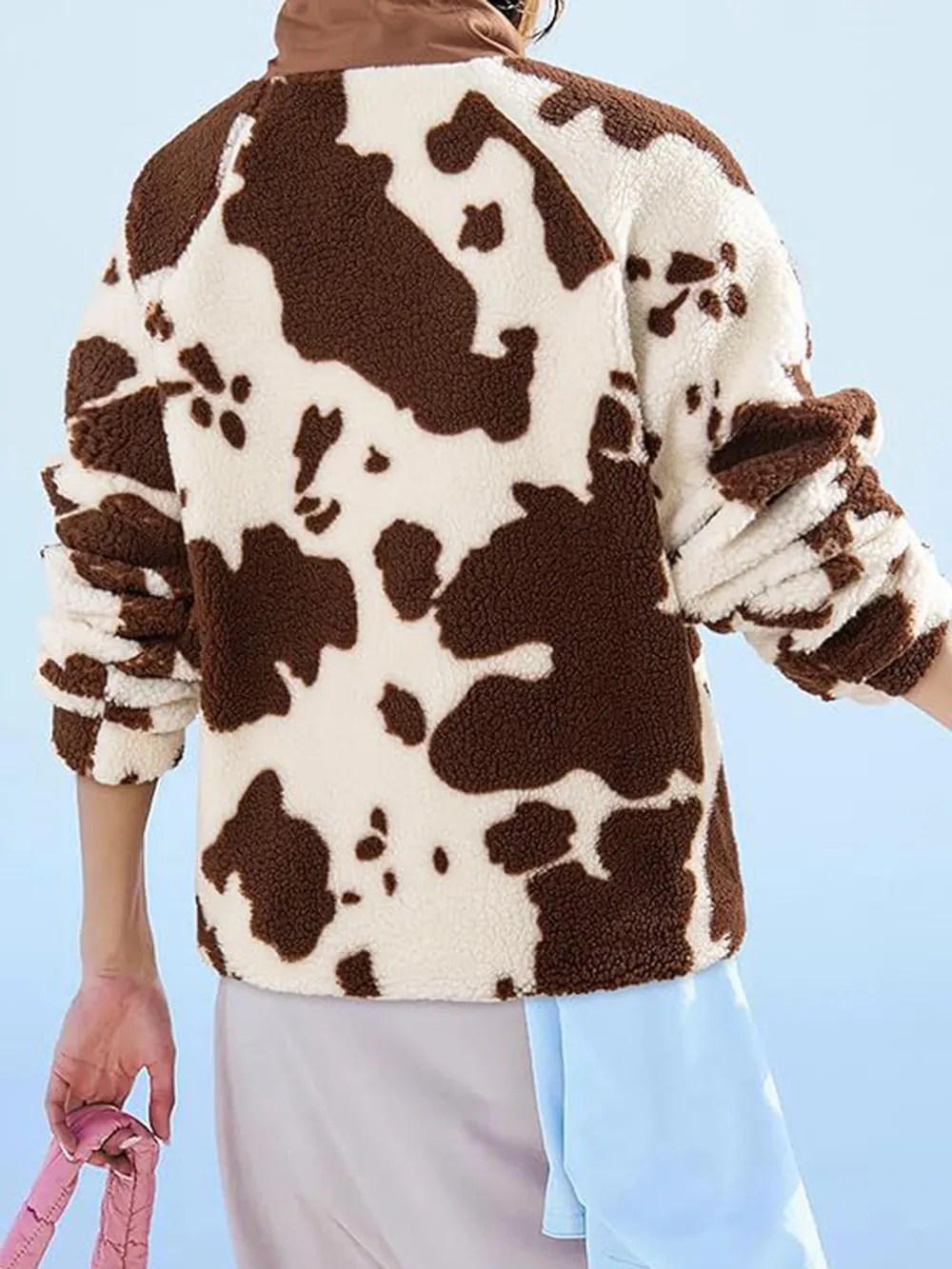 Pocketed Half Snap Sherpa Jacket, image 3