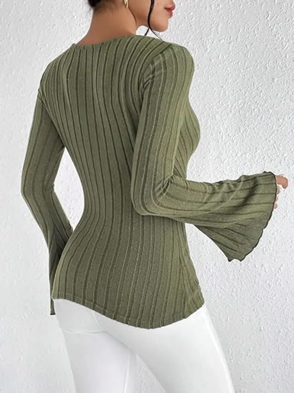 Ribbed Flare Sleeve Top, image 11