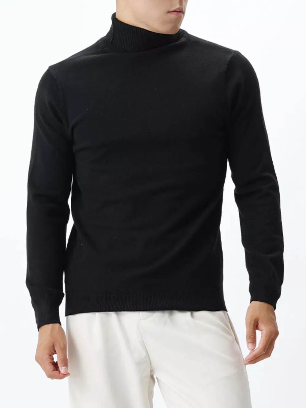 Men's Plus Size Slim-Fit Ribbed Turtleneck Sweater, image 14