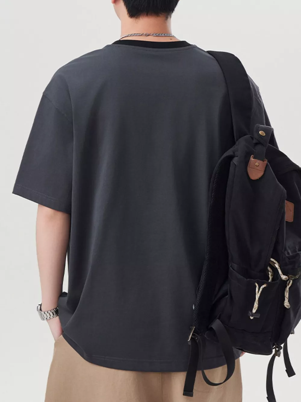 Men's Plus Size Round Neck Short Sleeve T-Shirt, image 3