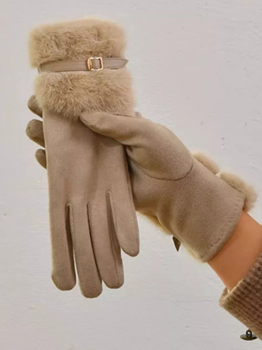 Faux Fur Cuff Gloves, image 3