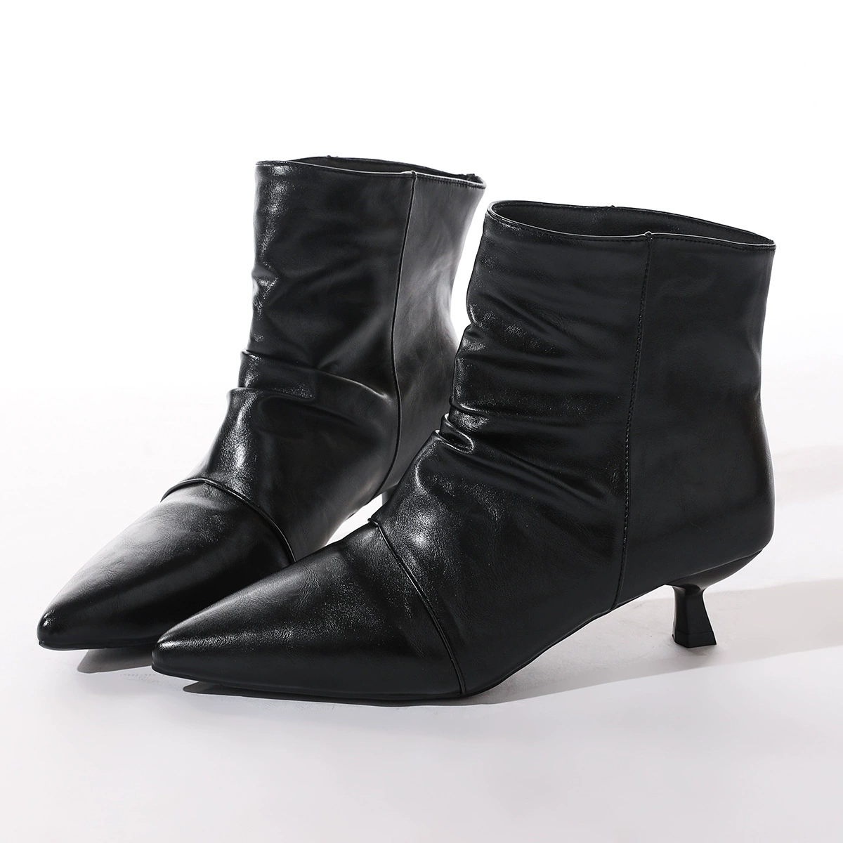 Point Toe Kitten Heels Boots, image 7