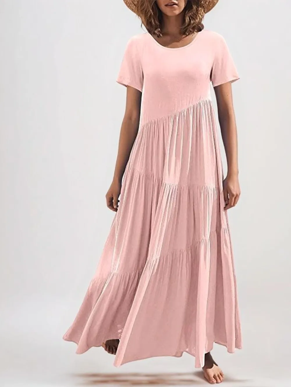 Round Neck Tiered Ruffle Maxi Dress, image 7
