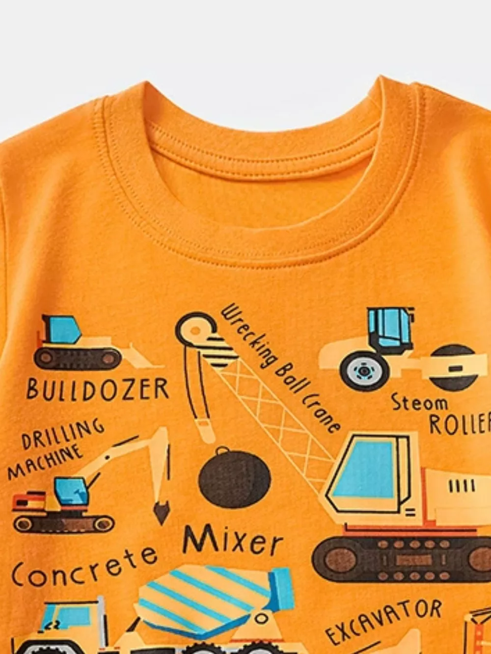 Children's Construction Vehicle Crew Neck Short Sleeve T-Shirt, image 6