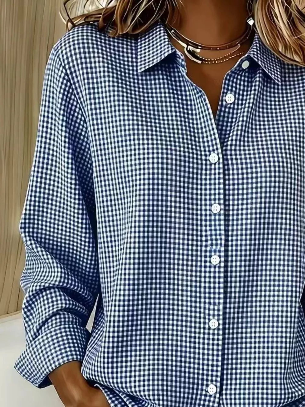 Full Size Plaid Button Up Long Sleeve Shirt Plus Size, image 12
