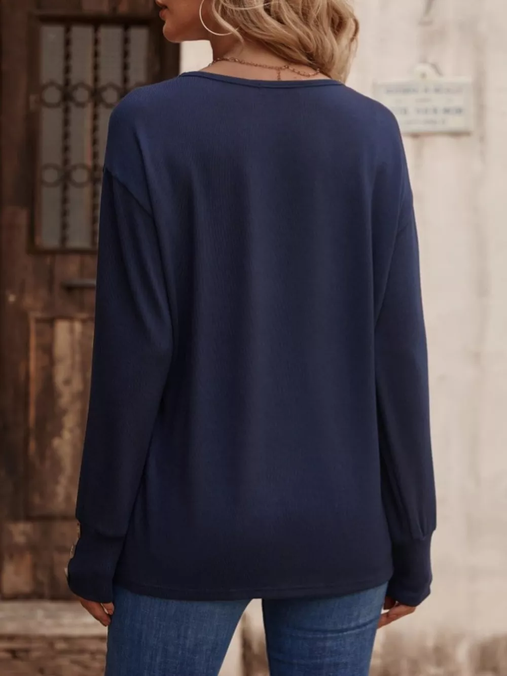 V-Neck Long Sleeve T-Shirt, image 35