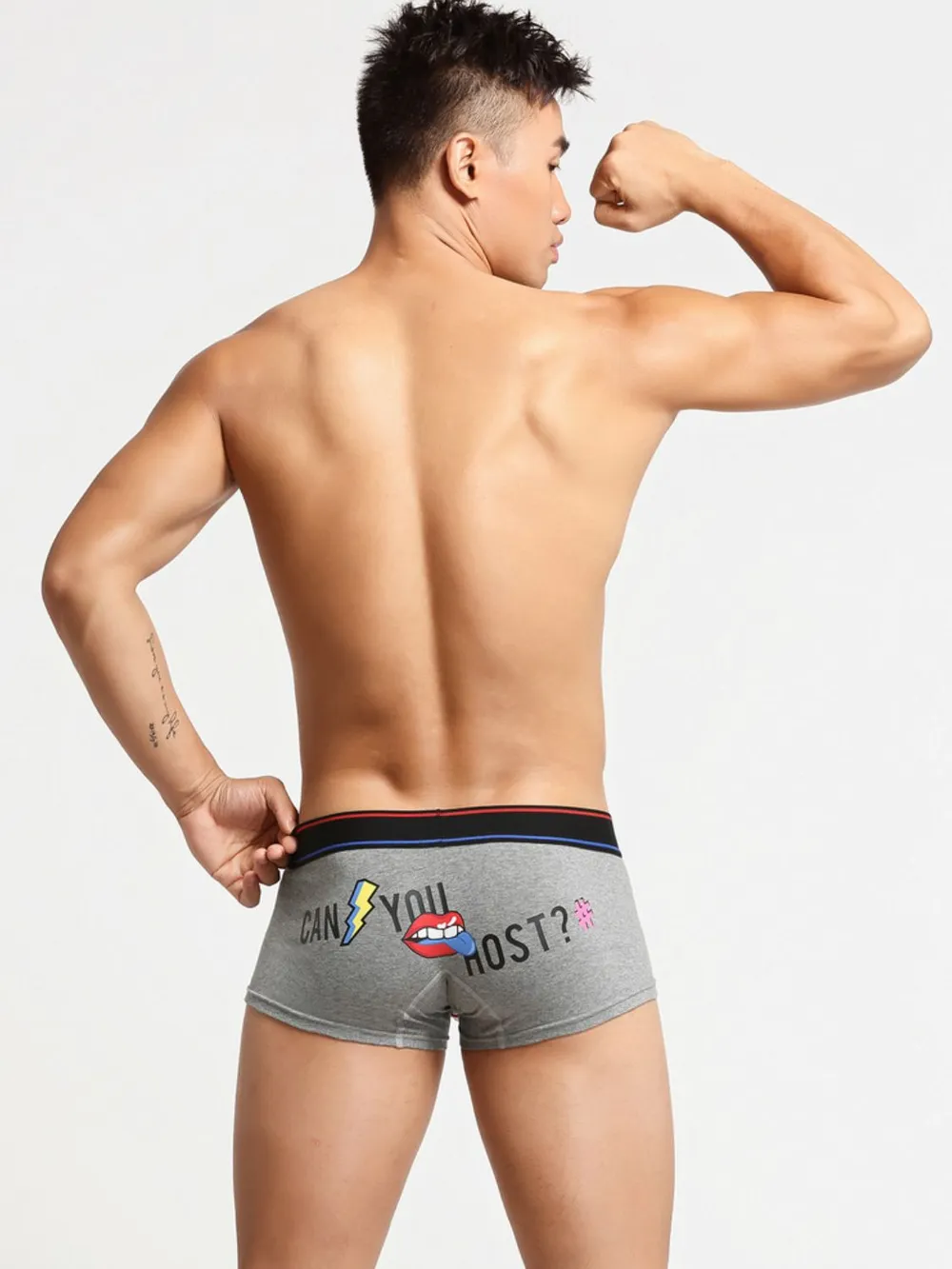 Men's Letter Graphic Contrast Panty, image 2