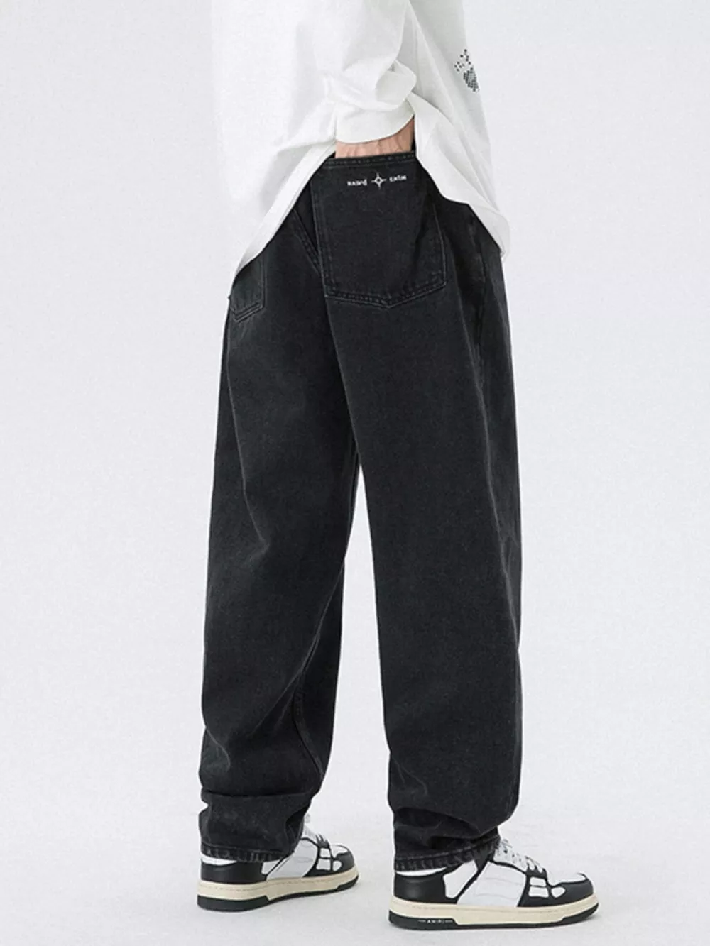 Men's Pocketed Wide Leg Jeans, image 5