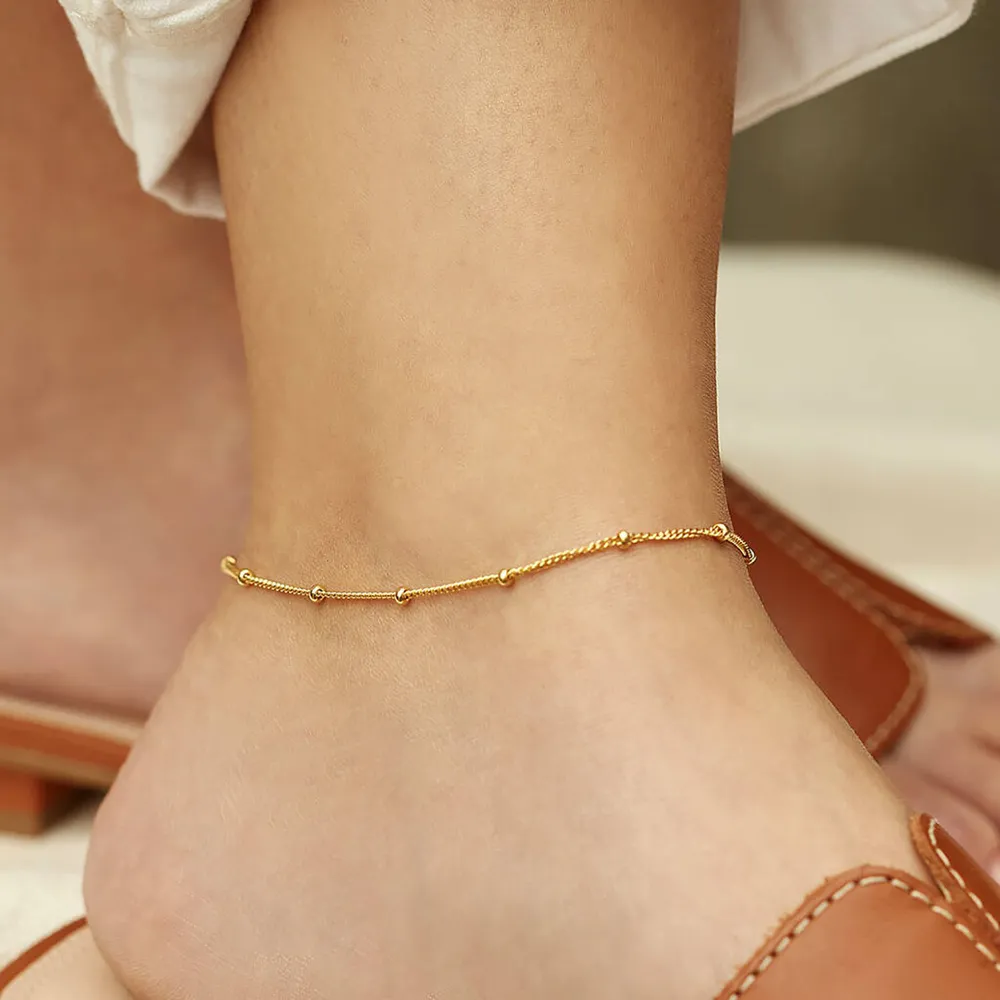 Stainless Steel Bead Anklet, image 3