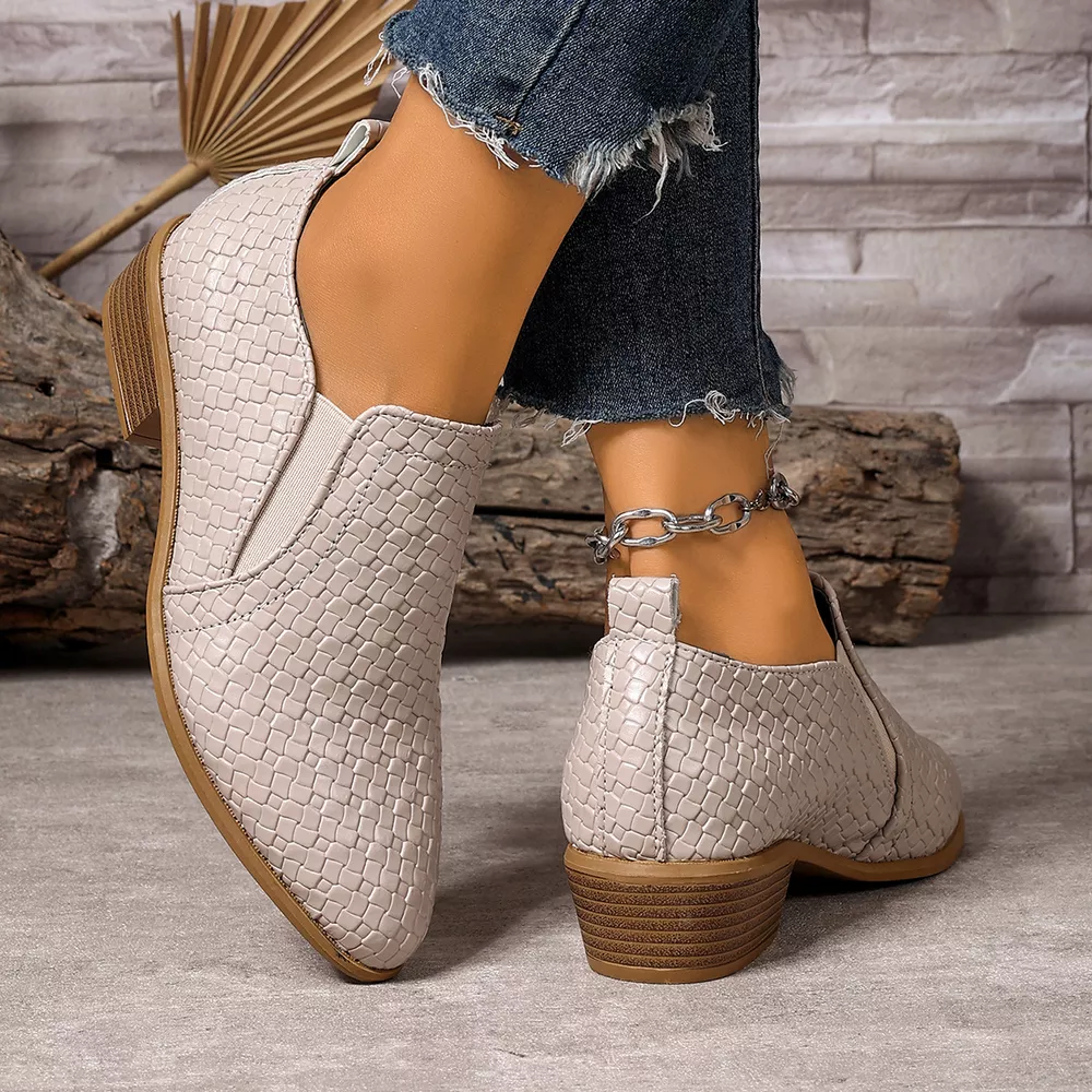 Point Toe Block Heels Ankle Boots, image 6