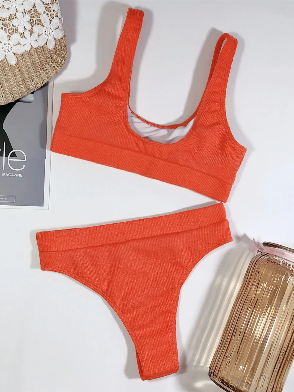 Scoop Neck Wide Strap Two-Piece Swim Set, image 16