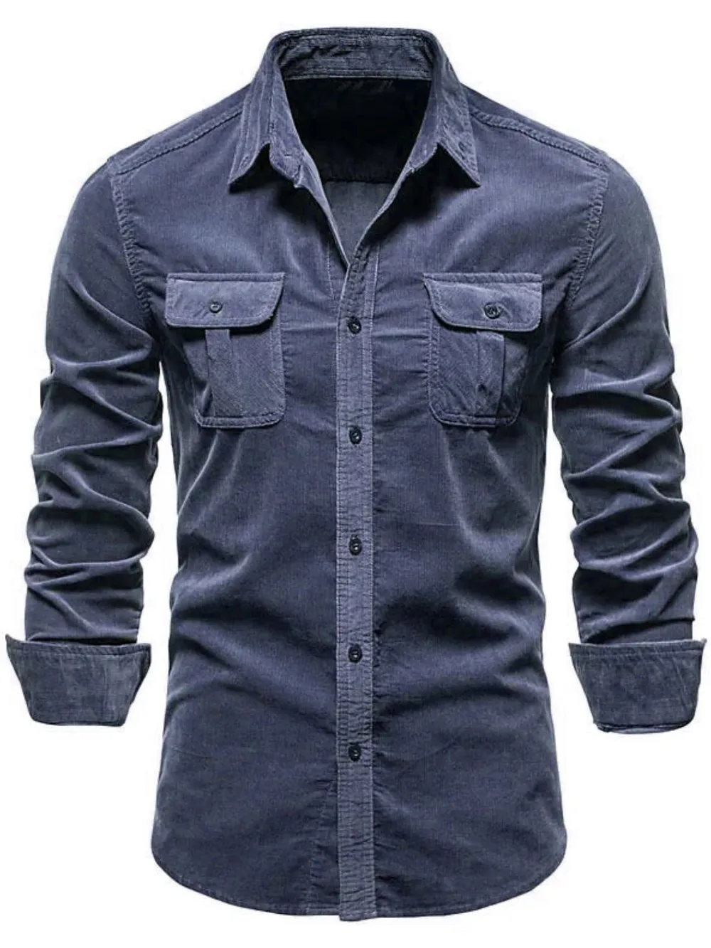Men's Full Size Collared Neck Button Down Shirt with Chest Pockets Plus Size, image 2