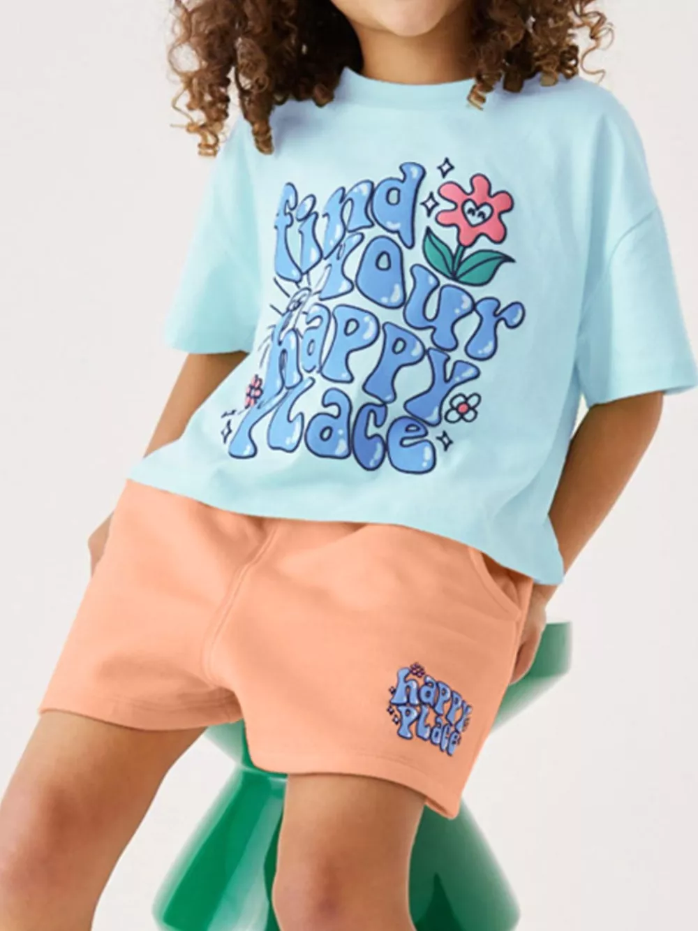 Children's Find Your Happy Place T-Shirt and Shorts Set