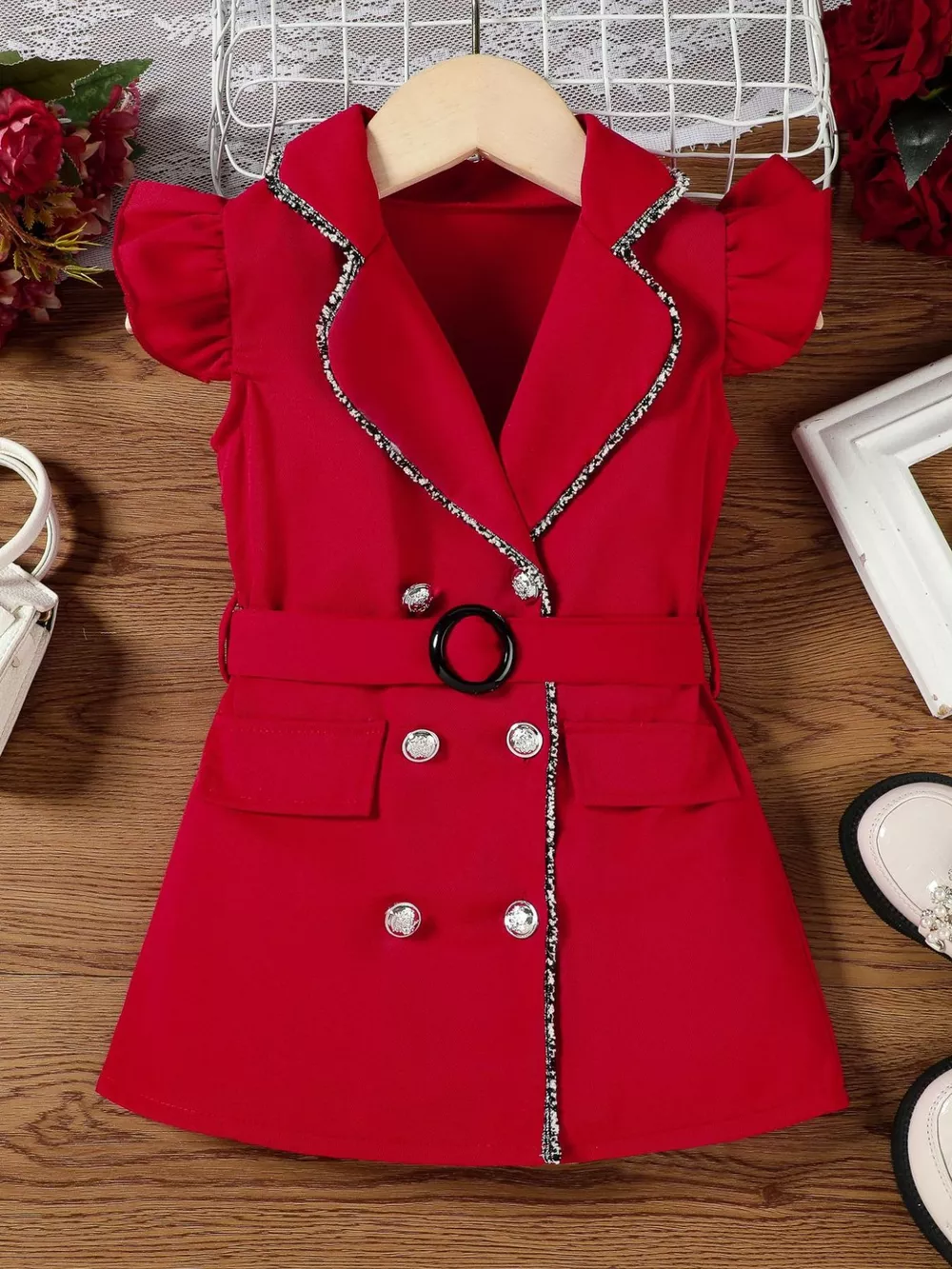 Children's Double Breasted Belt Dress, image 13