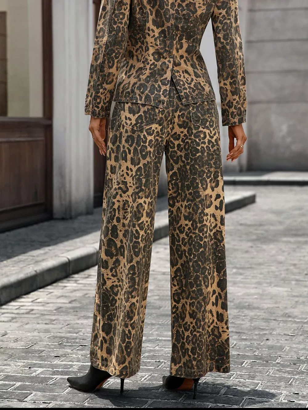 Leopard Wide-Leg Jeans, image 3