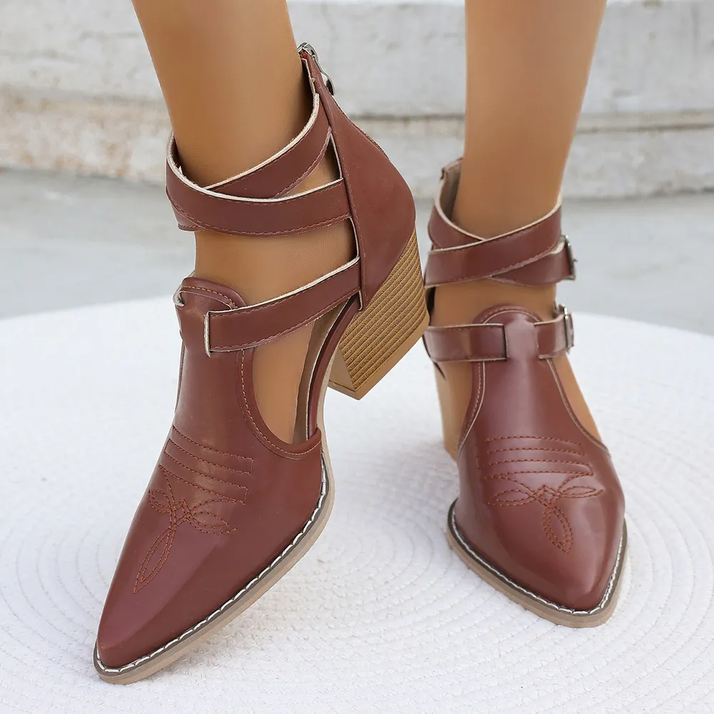 Point Toe Block Heels Sandals, image 5