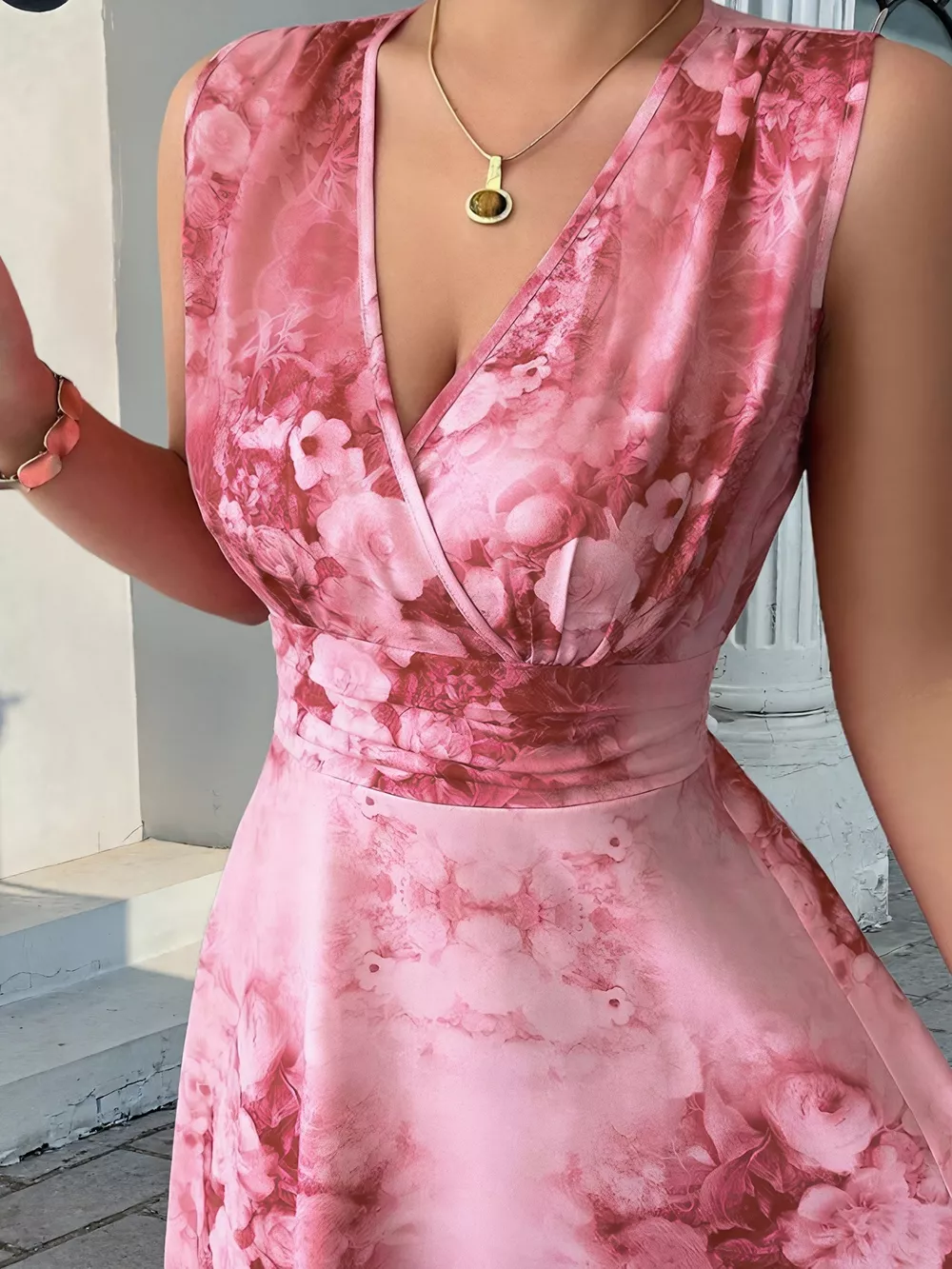 Floral Print Sleeveless Maxi Dress, image 2