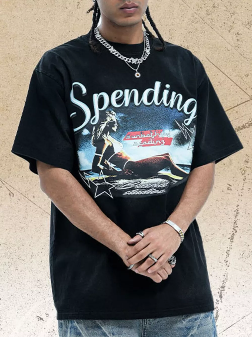 Men's Graphic Round Neck Half Sleeve T-Shirt, image 4