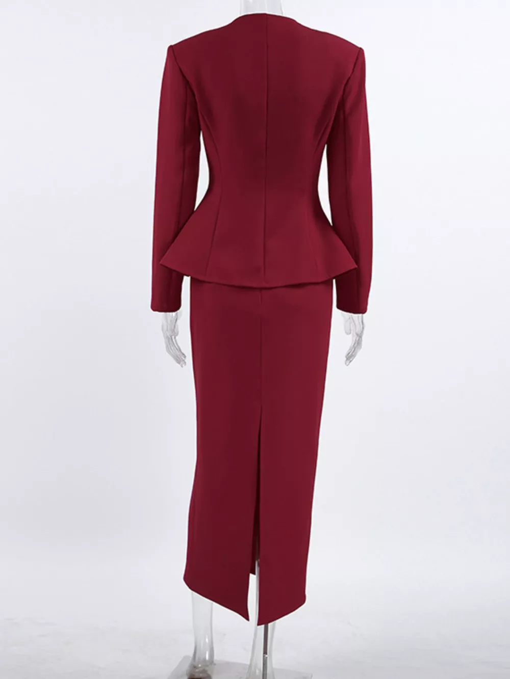 Button Up Peplum Blazer & Skirt Set, image 8