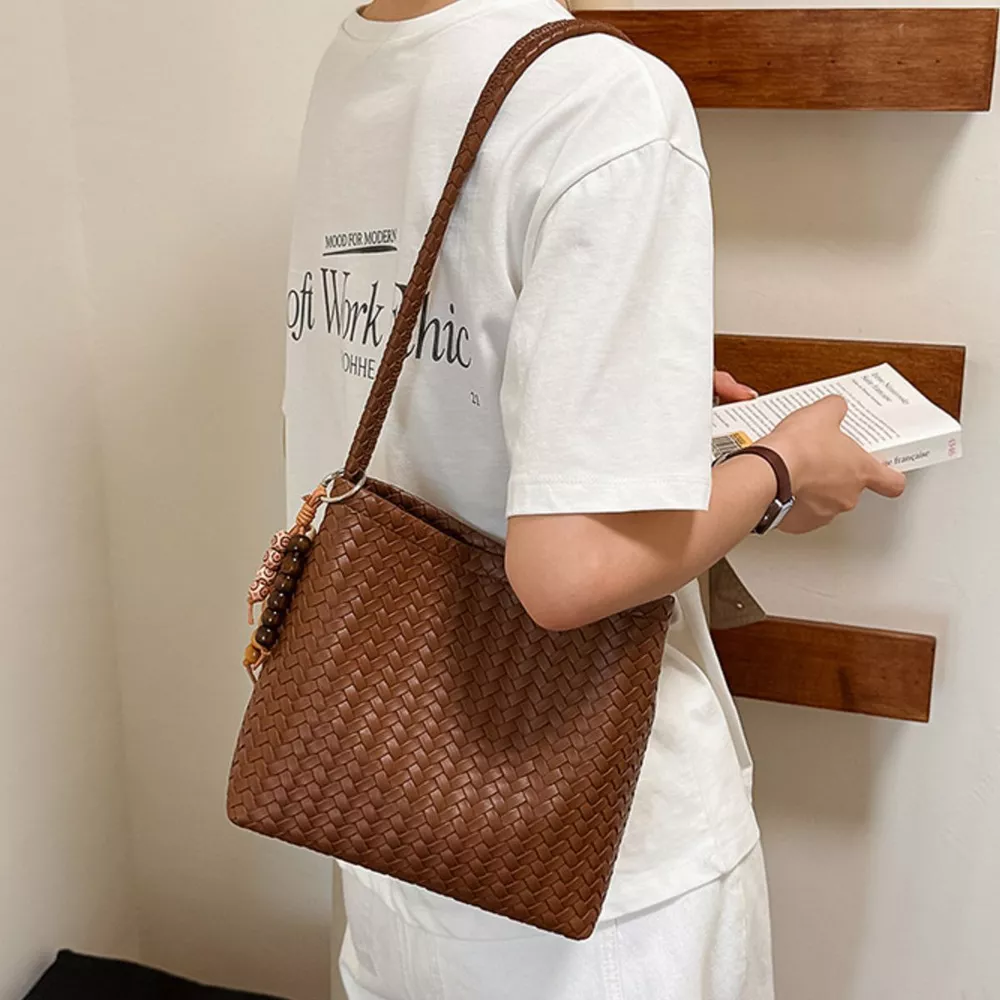 Woven Leather Shoulder Bag, image 5