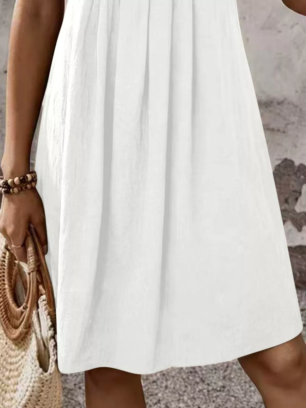 Zipper-Front Short Sleeve A-Line Dress, image 3
