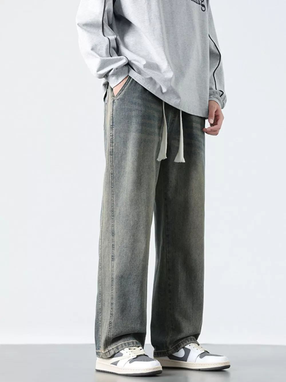 Men's Plus Size Wide Leg Jeans, image 5
