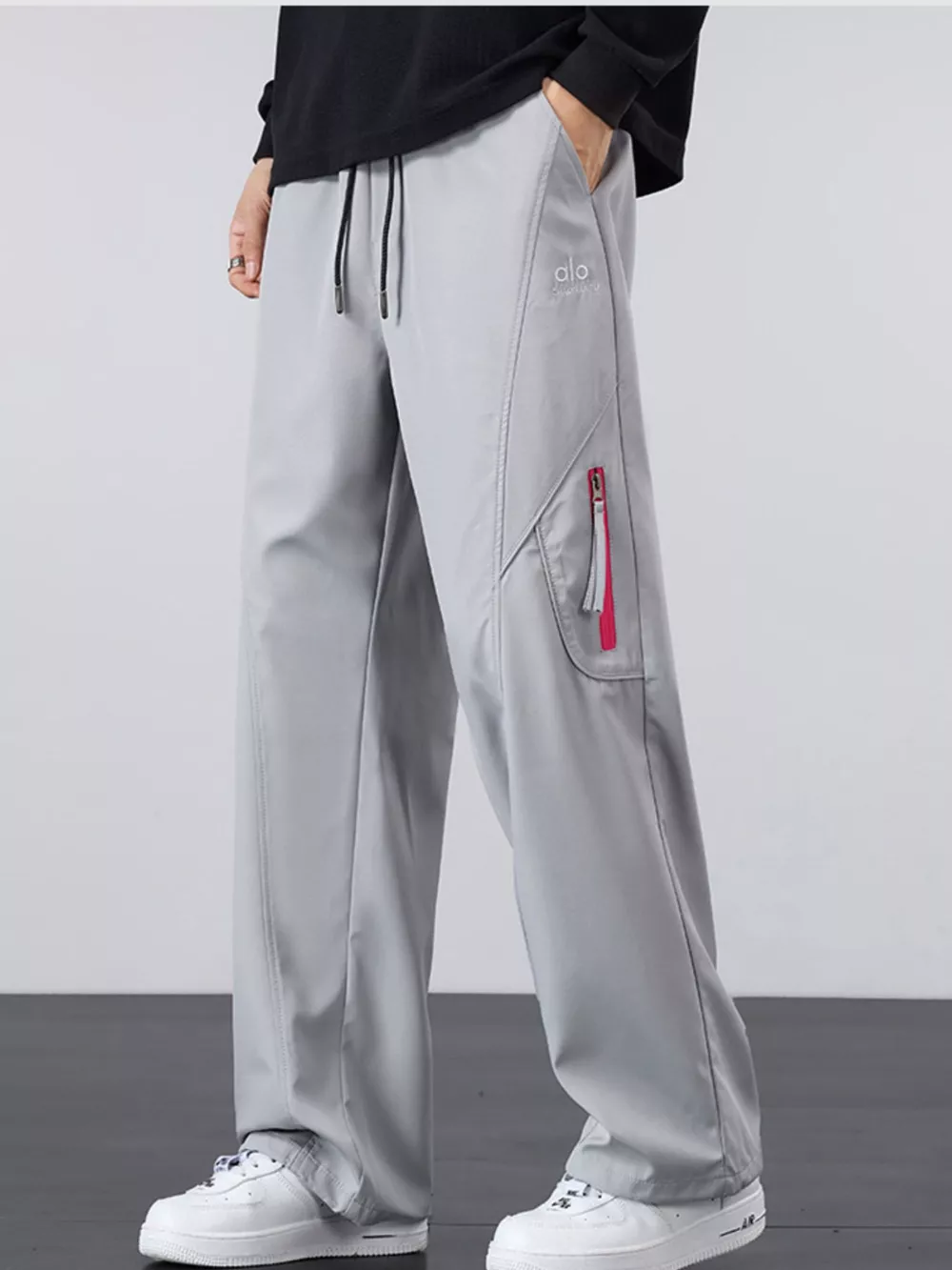 Men's Plus Size Loose Fit Cargo Pants with Zipper Pocket, image 7
