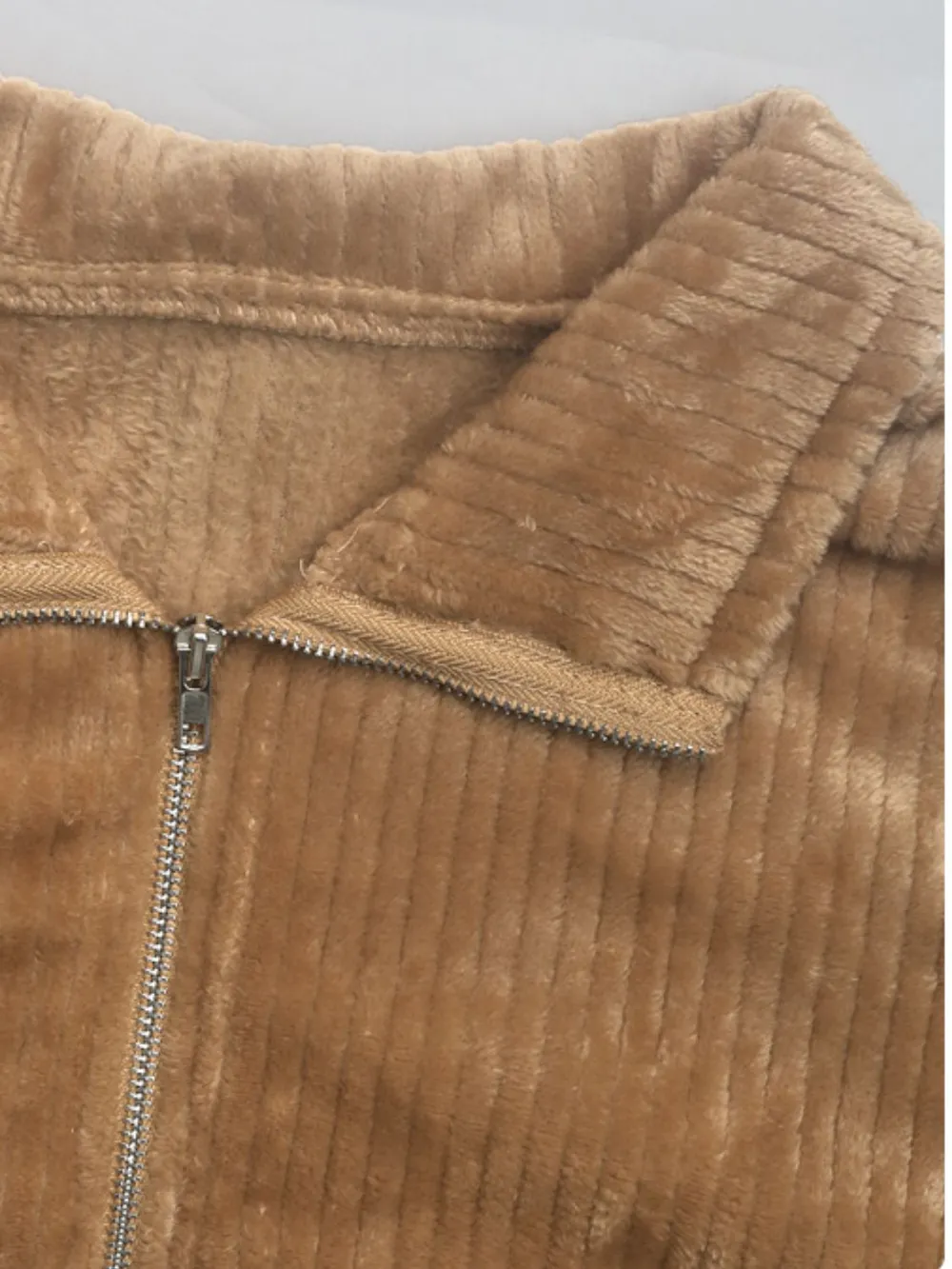 Pocketed Zip Up Collared Neck Long Sleeve Jacket, image 5