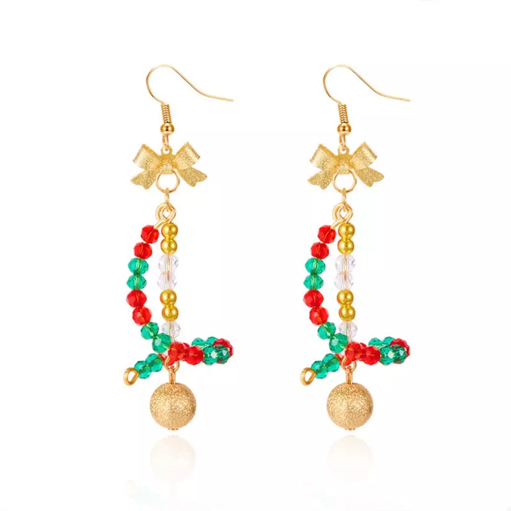 18K Gold-Plated Bead Bow Earrings, image 3