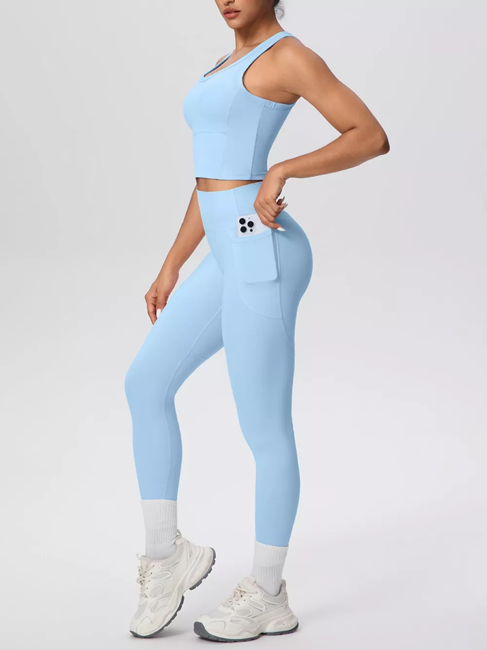 Scoop Neck Tank and High-Waisted Leggings Active Set, image 8