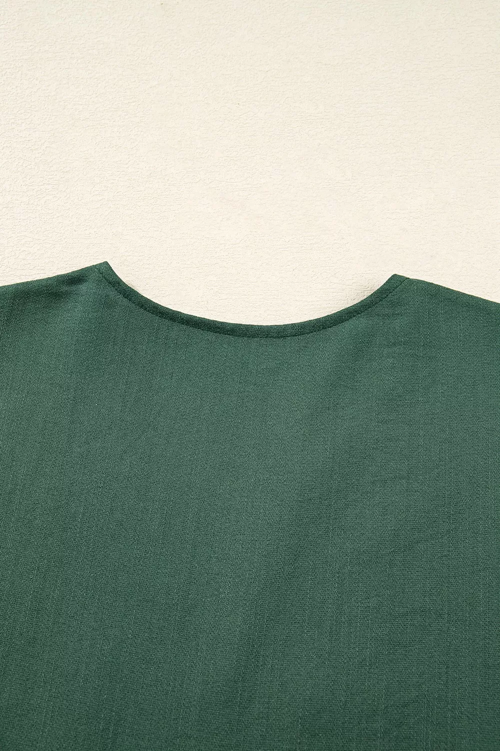 Contrast Ricrac Trim Button V Neck Knotted Bracelet Sleeve Shift Dress, image 8