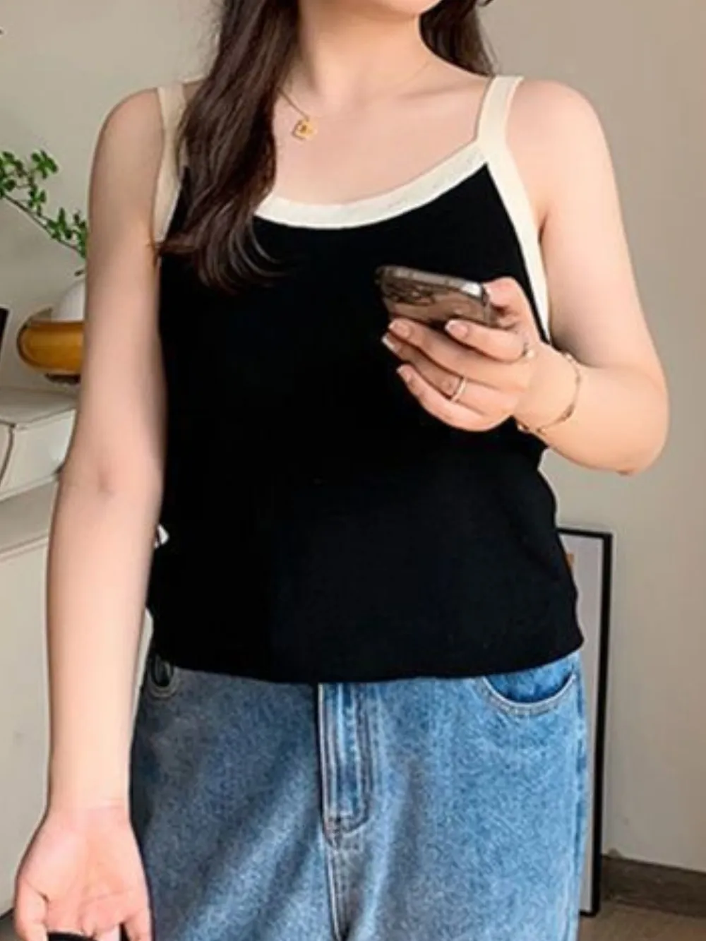 Contrast Trim Cami Top, image 5