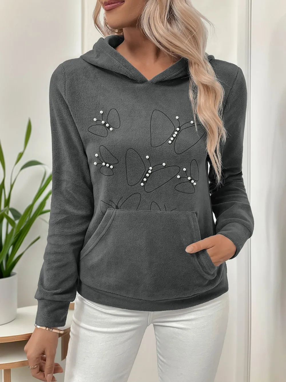 Pearl Butterfly Long Sleeve Hoodie