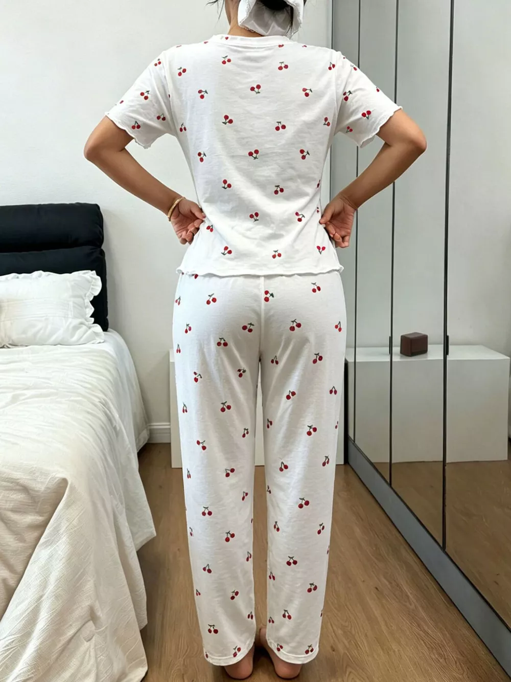 Polka Dot Short Sleeve Top and Shorts Set, image 16