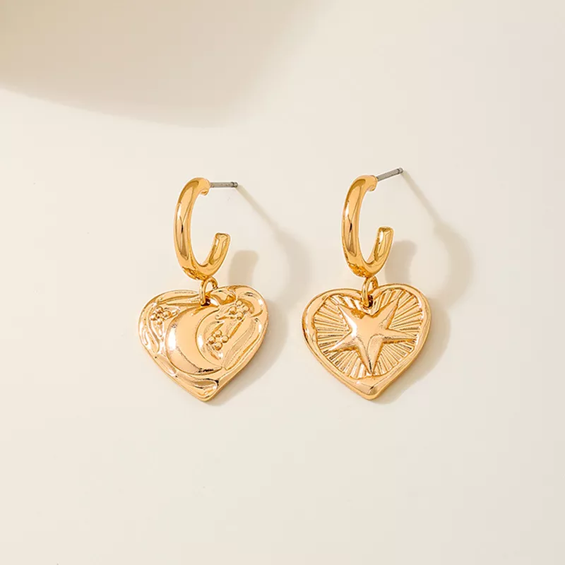 18K Gold-Plated Heart Earrings, image 4
