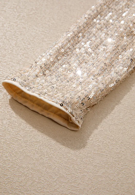 Sequin Surplice Long Sleeve Bodysuit, image 7