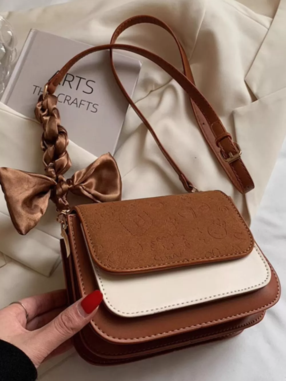 Color Block Flap Crossbody Bag, image 4