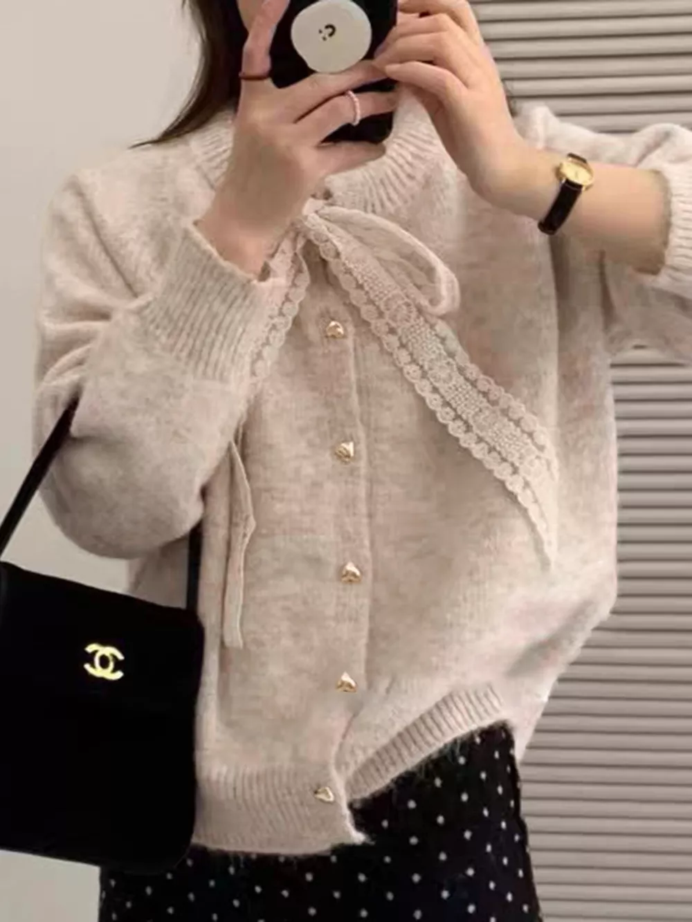 Lace Bowknot Knit Cardigan, image 13