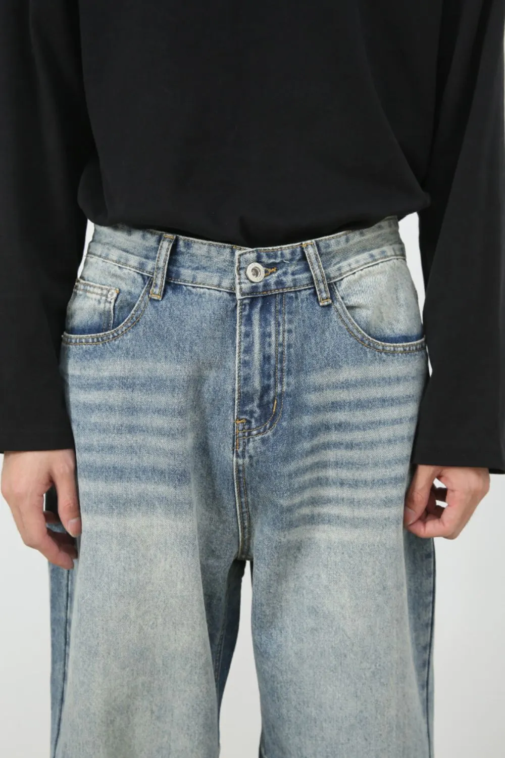 Men's Wide Leg Jeans with Pockets, image 7