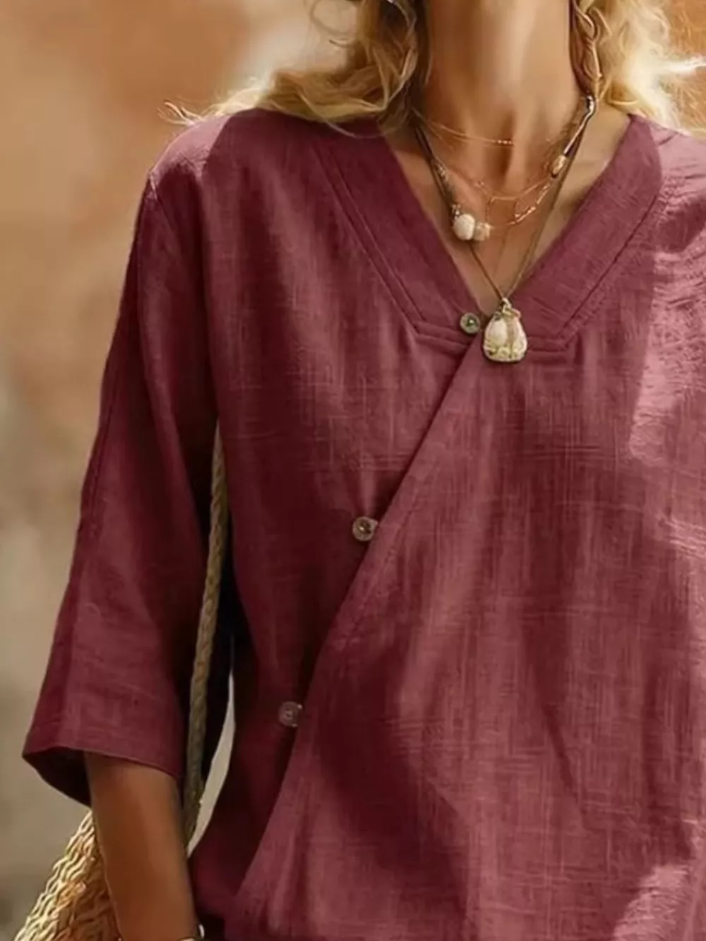 Surplice 3/4 Sleeve Blouse, image 9