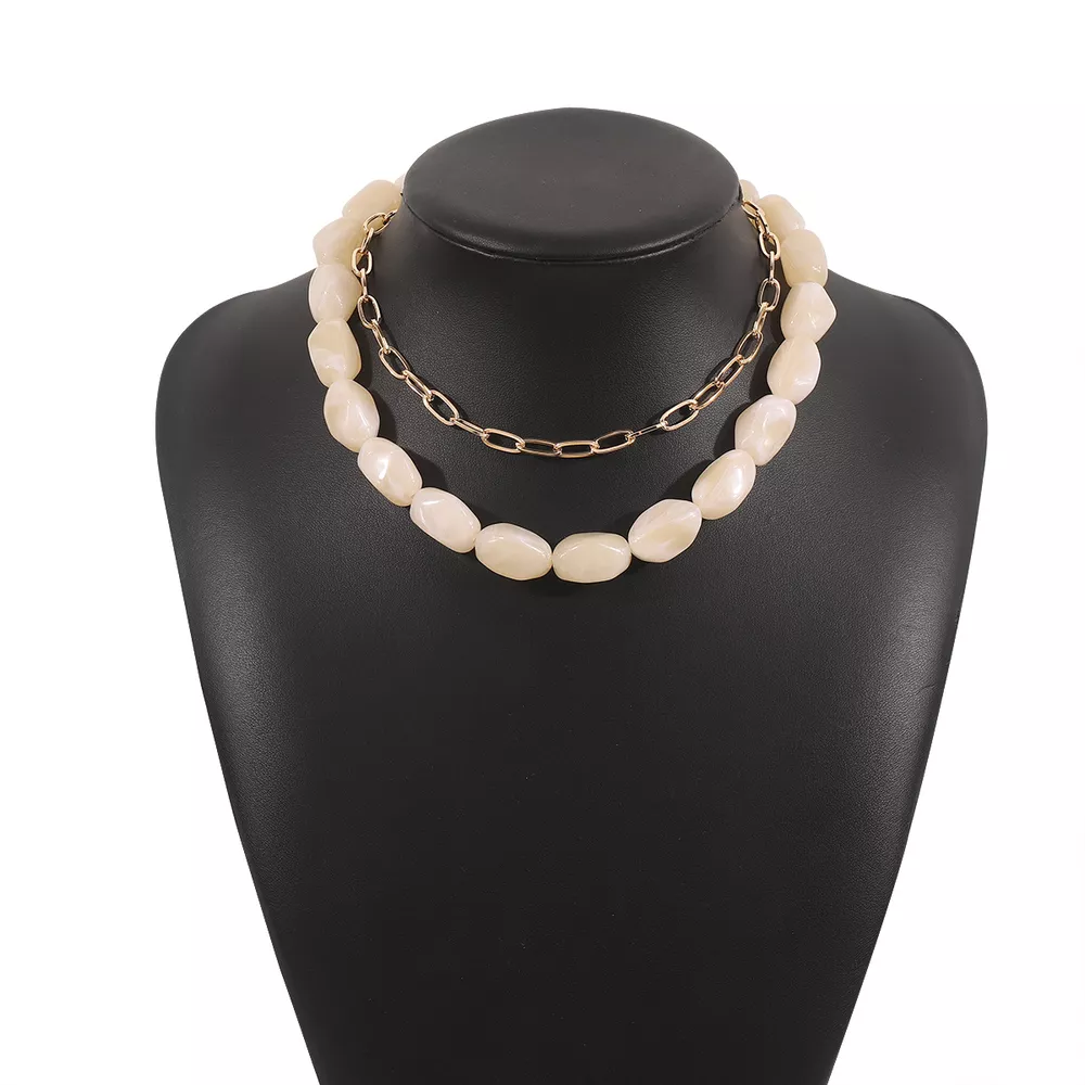 2 Piece Colorful Beaded Chain Necklace, image 7