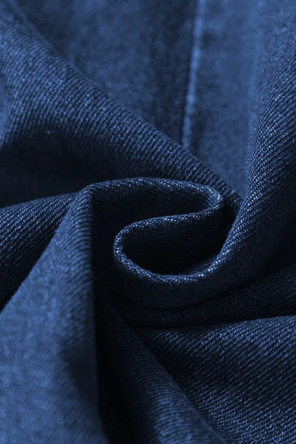 Denim Ruffled Zipped Front Belted Romper, image 7