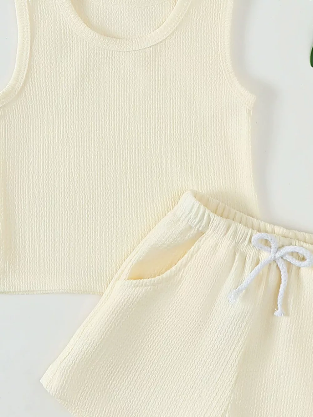 Children's Solid Color Tank and Shorts Set, image 4