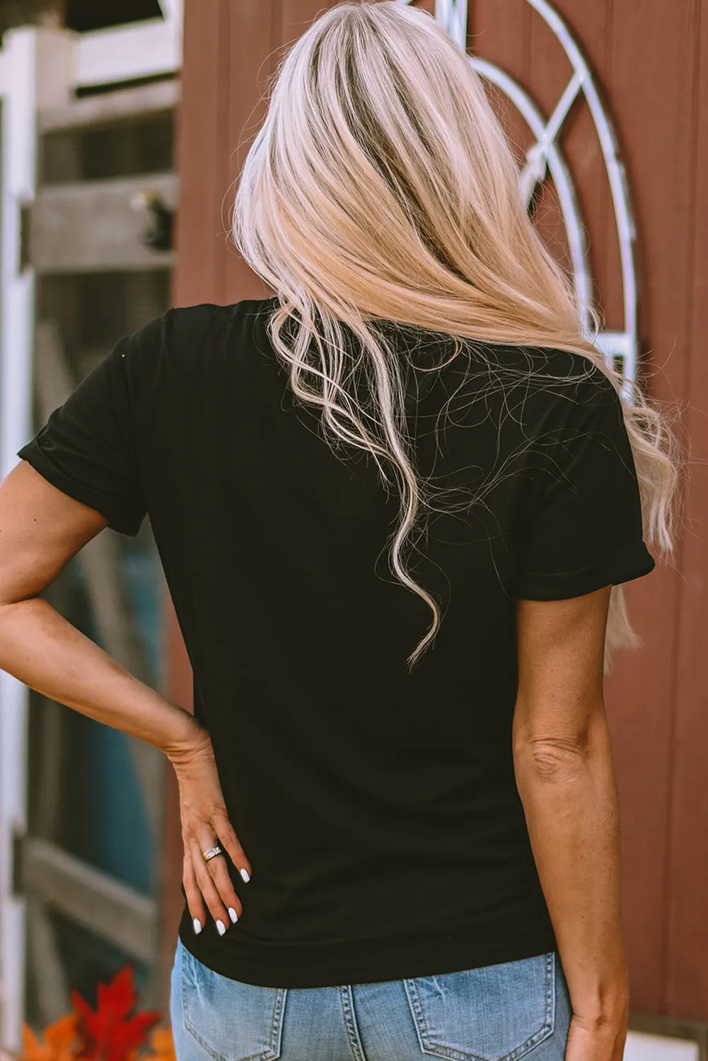 Graphic Round Neck Short Sleeve T-Shirt, image 2