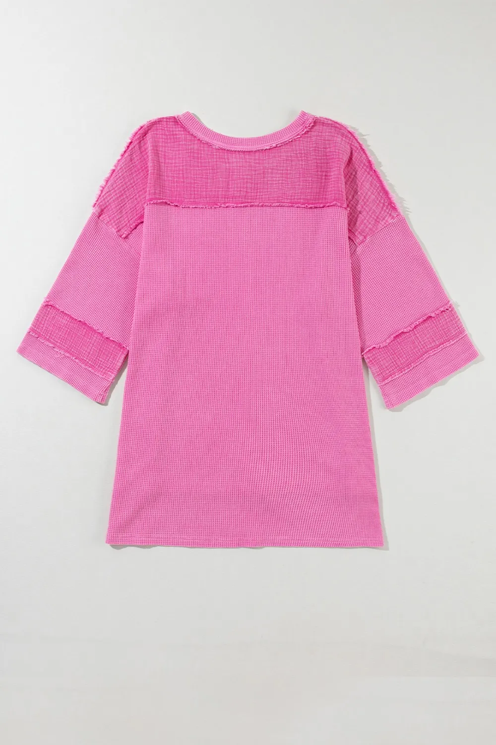 Pocketed Round Neck Three-Quarter Sleeve T-Shirt, image 5