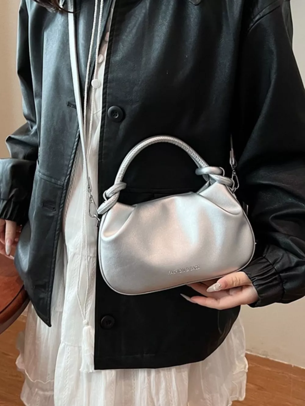 Knot Handle Ruched Crossbody Bag, image 11