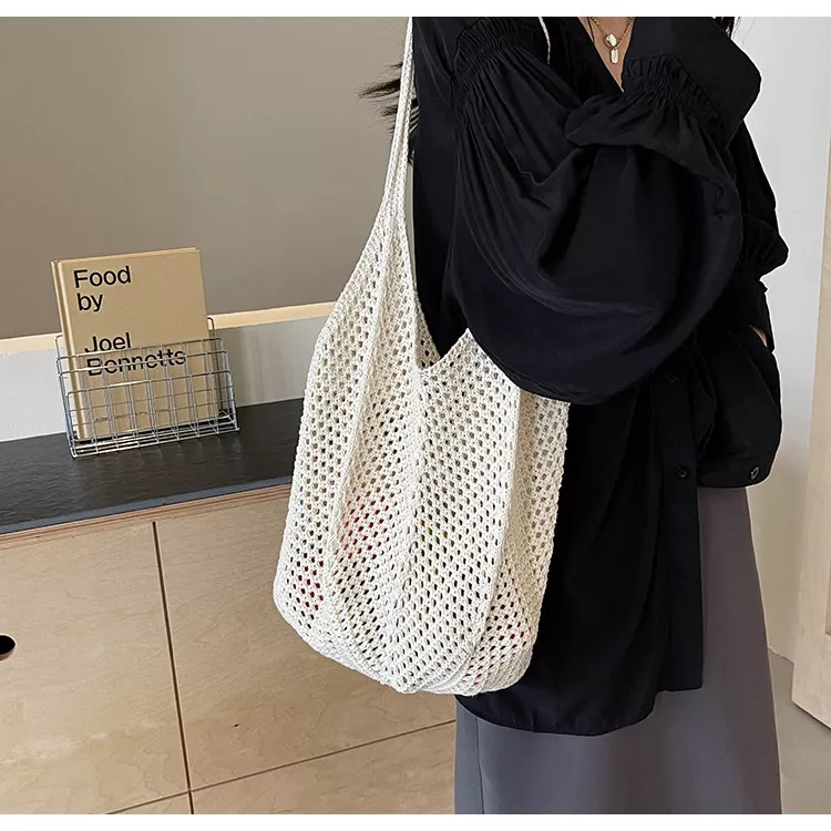 Crochet Knit Shoulder Bag, image 7